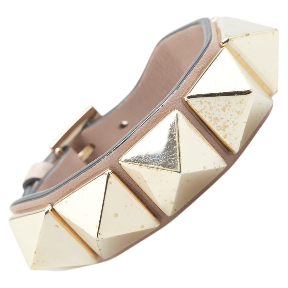 Bracelet Pink Beige and Gold Leather