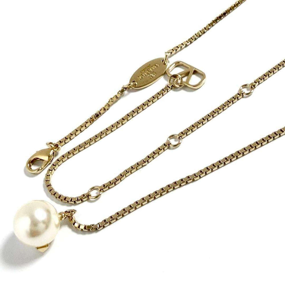 Pendant Necklace Artificial Pearl and Metal