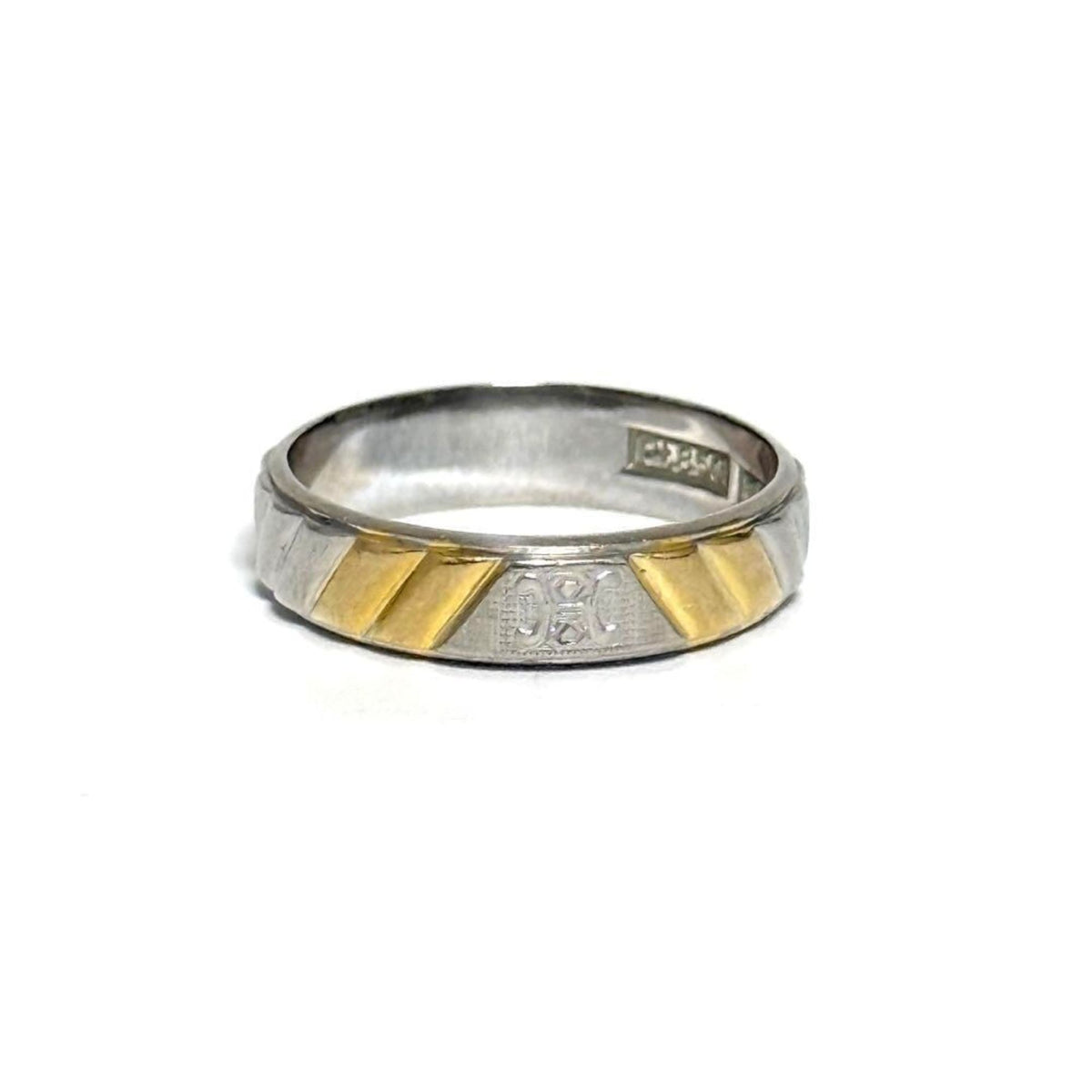 Triomphe Band Ring Platinum and 18K Yellow Gold