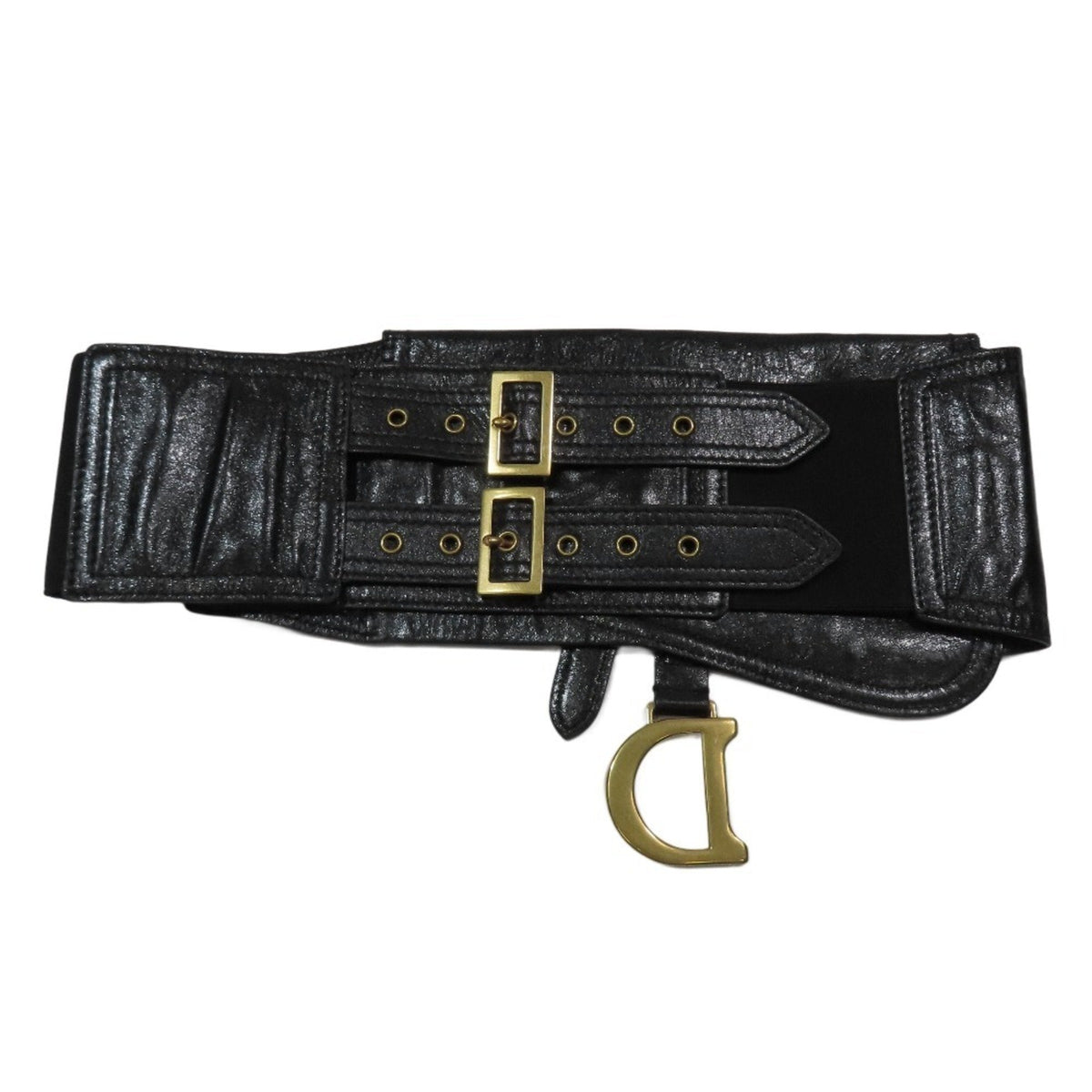 Saddle Double Buckle Belt Bag Leather