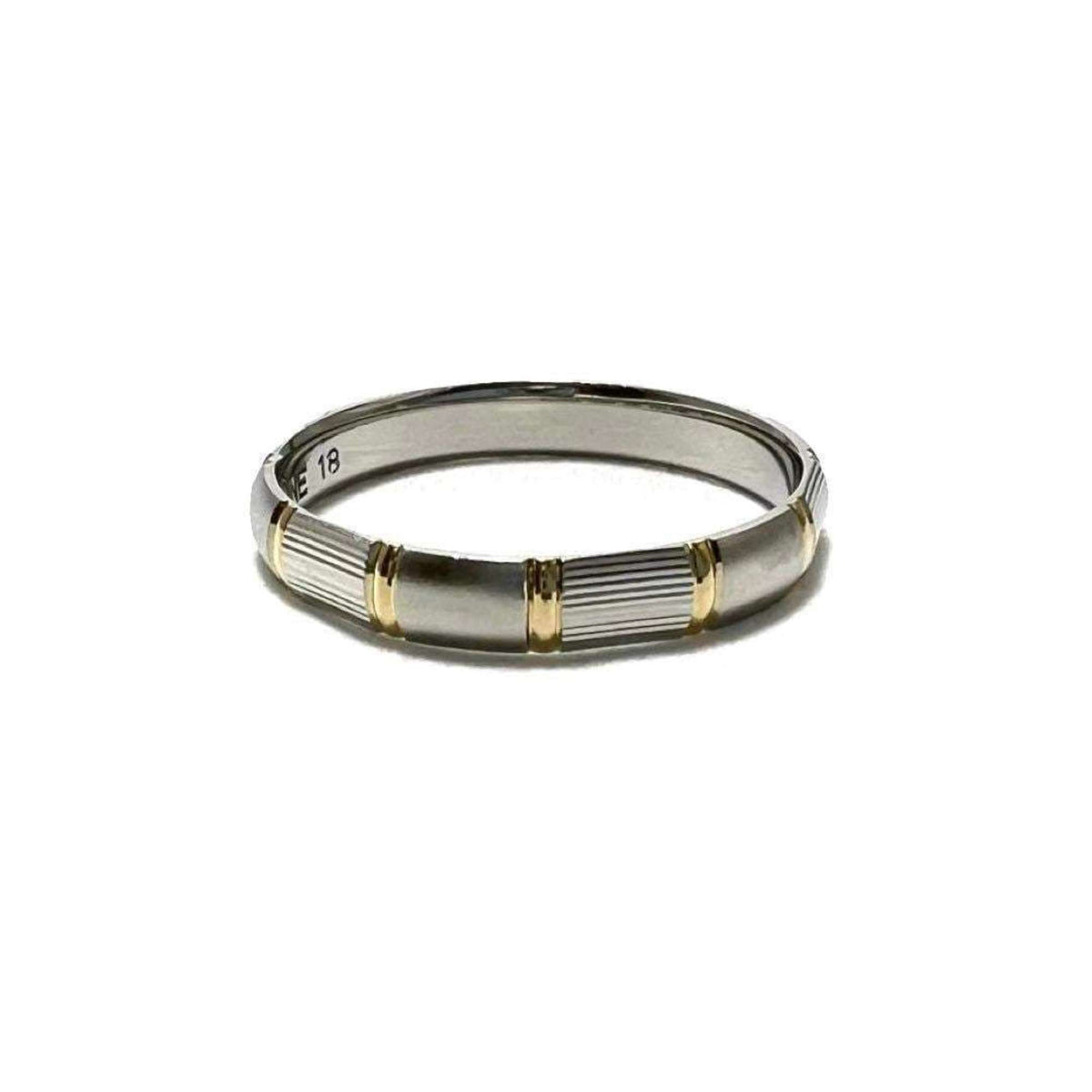Band Ring Platinum and 18K Yellow Gold