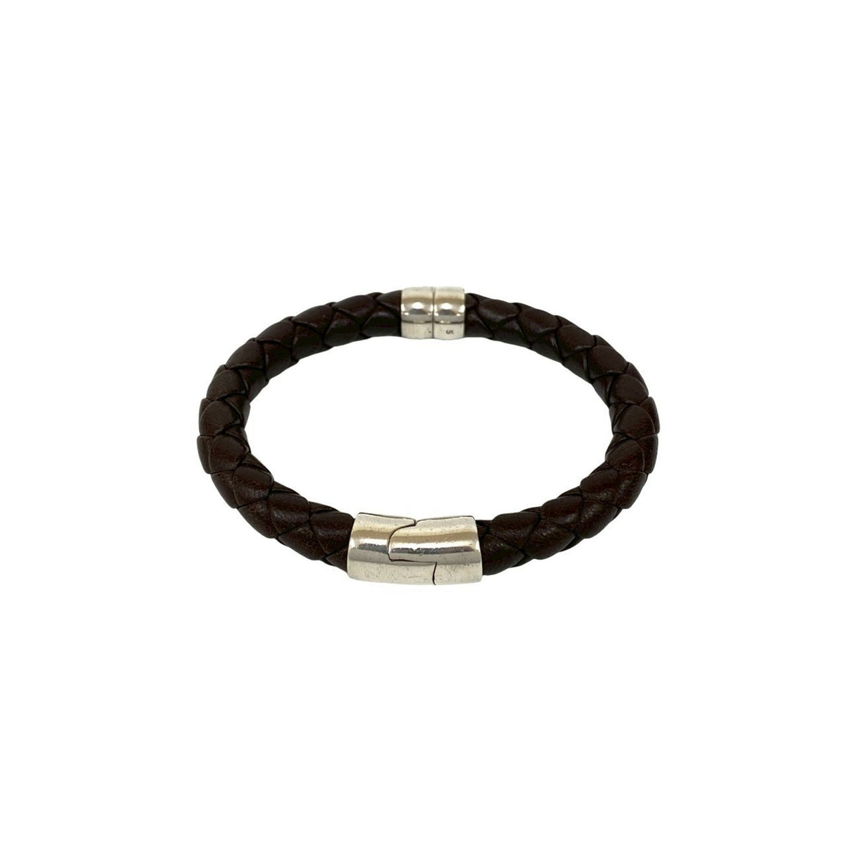 Intrecciato Bracelet Leather and Sterling Silver