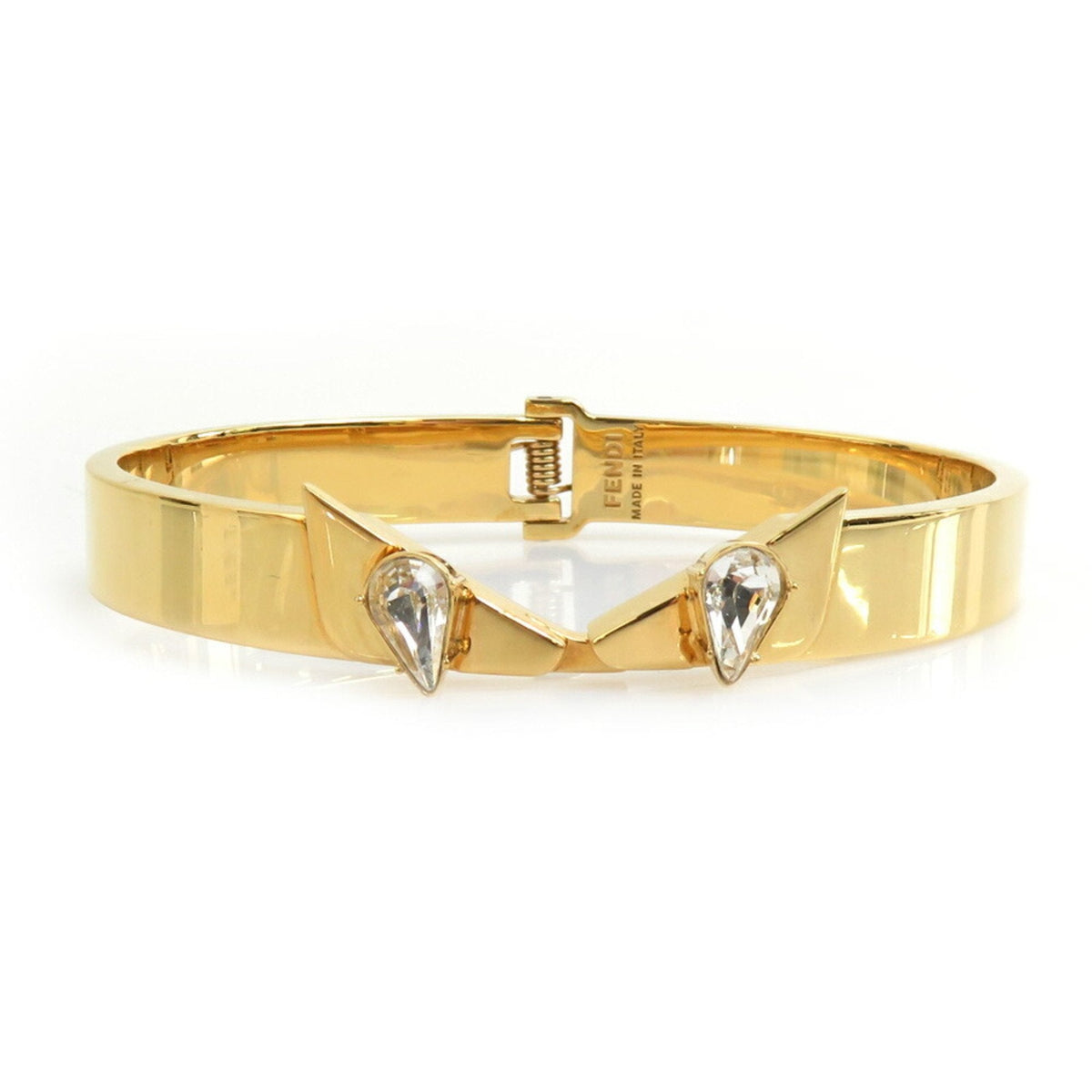 Bangle Metal Gold and Silver with Rhinestone Bracelet