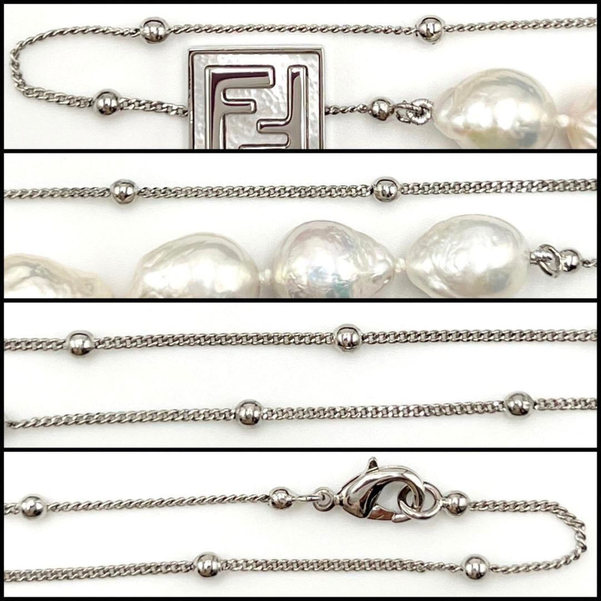 Pendant Necklace Artificial Pearl and Metal
