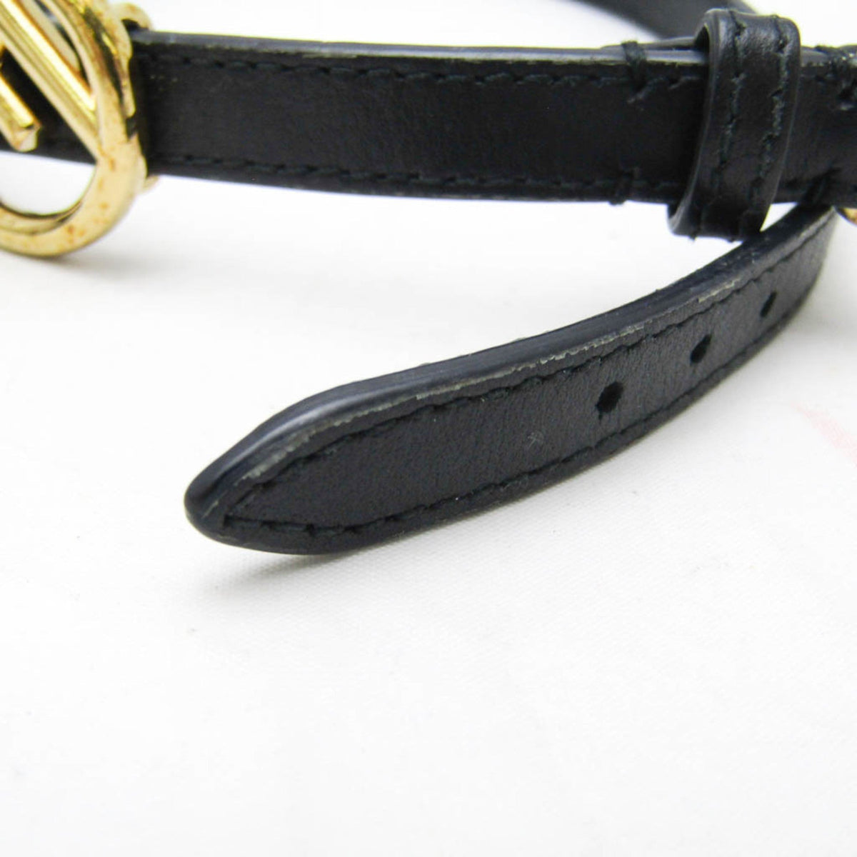 Bracelet Leather and Metal Black and Gold