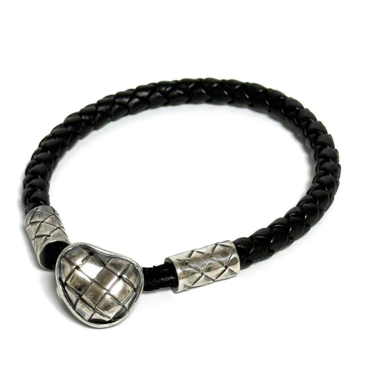 Charm Bracelet Leather and Sterling Silver