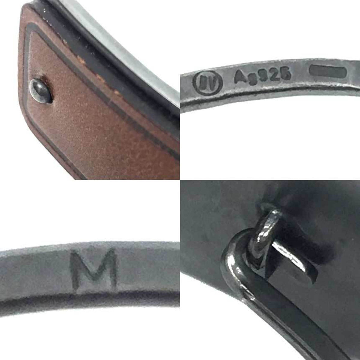 Bracelet Leather and Sterling Silver Medium