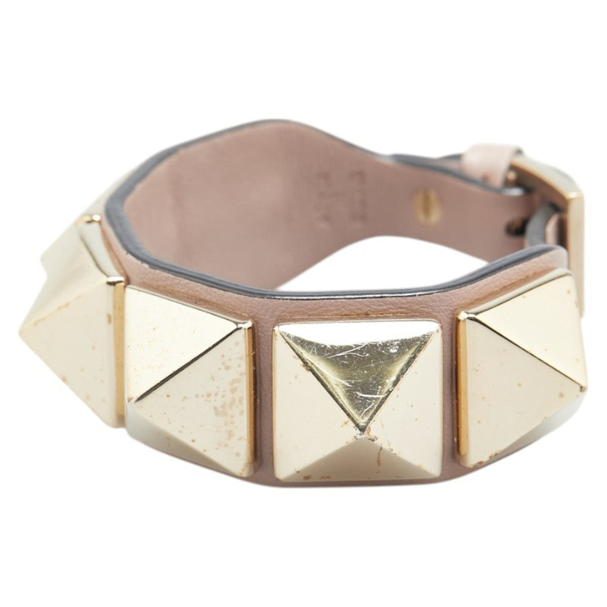 Bracelet Pink Beige and Gold Leather