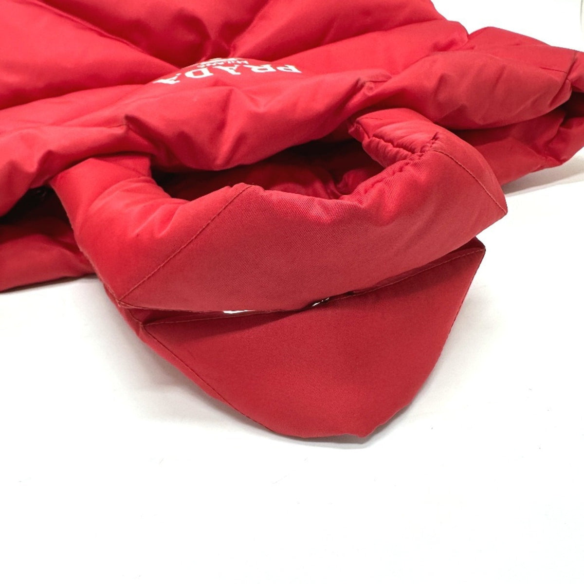 Padded Tote Bag Quilted Re-Nylon with Leather Medium