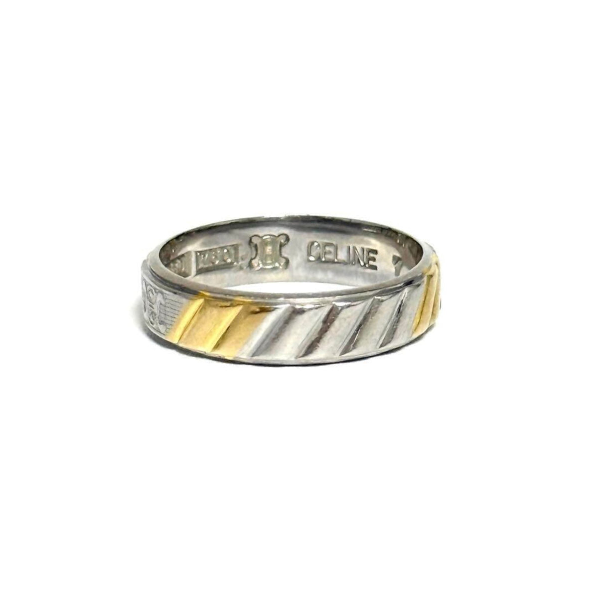 Triomphe Band Ring Platinum and 18K Yellow Gold