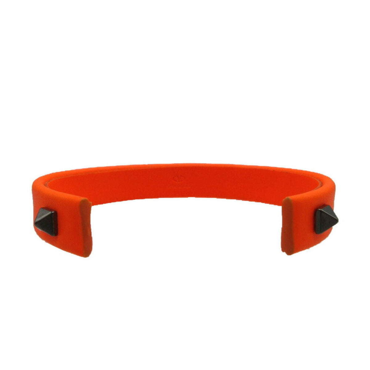 Bangle Rubber Black and Orange Bracelet