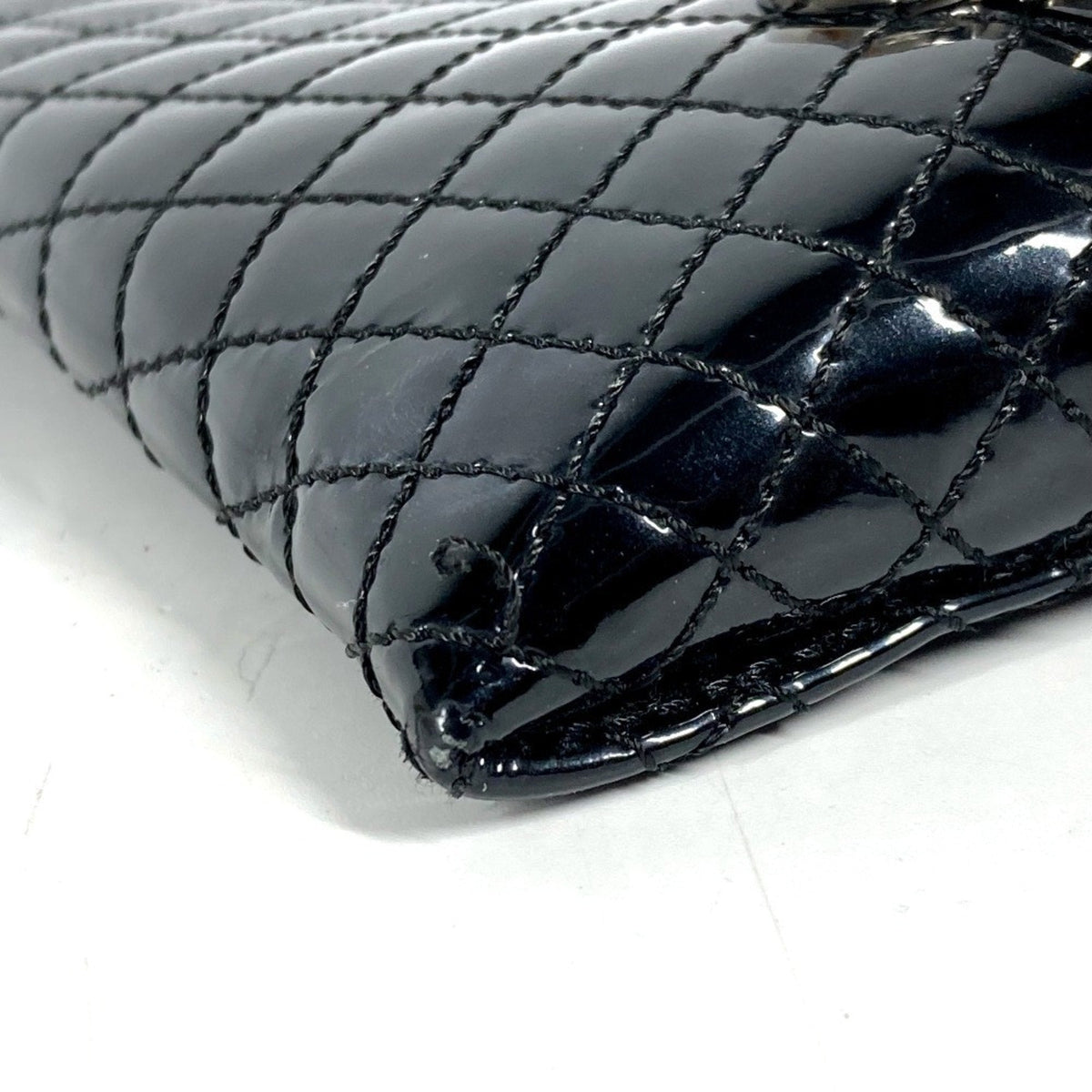Kaleidoscope Clutch Quilted Patent Medium