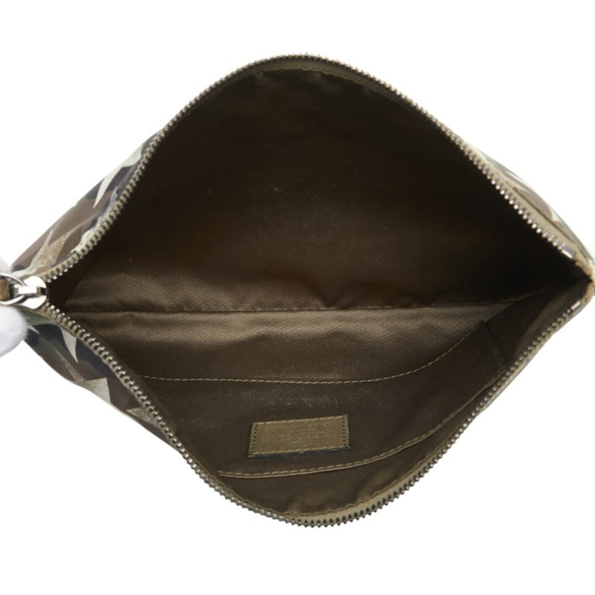 Camustars Zip Pouch Denim with Leather Applique
