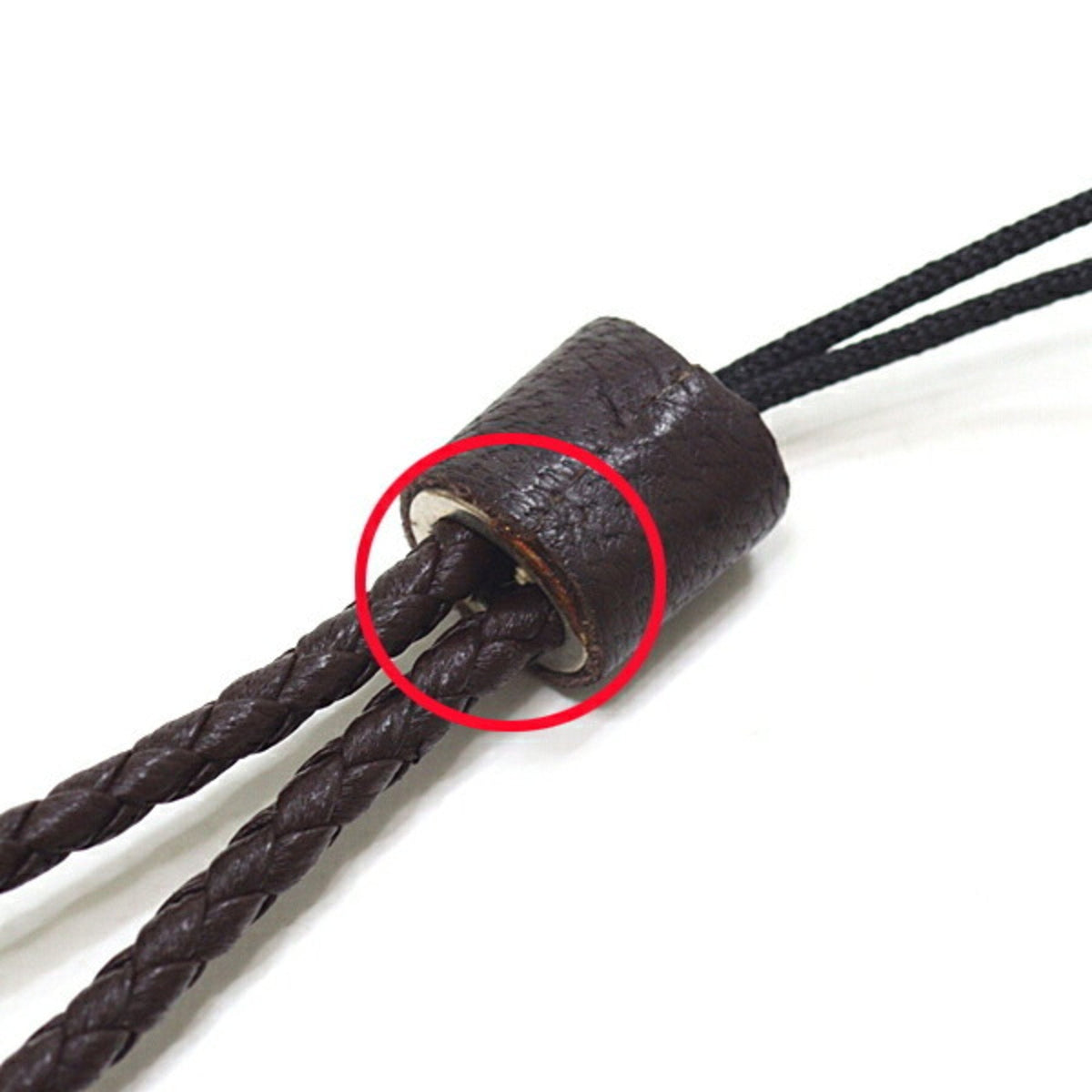 Keyring Charm Leather Dark Brown Ring