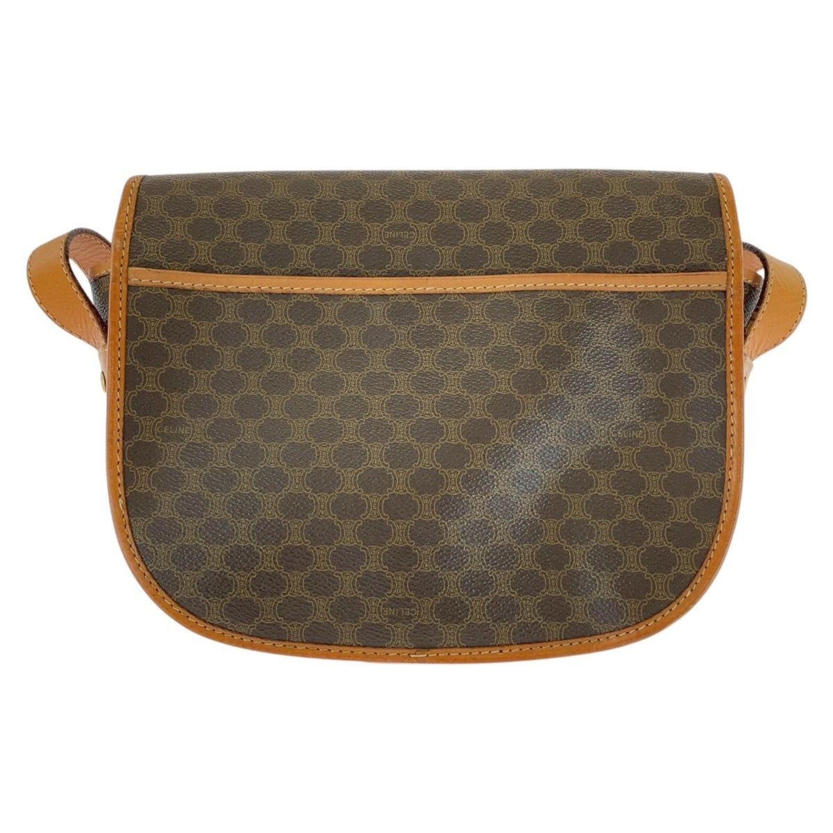 Vintage Saddle Flap Shoulder Bag Macadam Coated Canvas Small