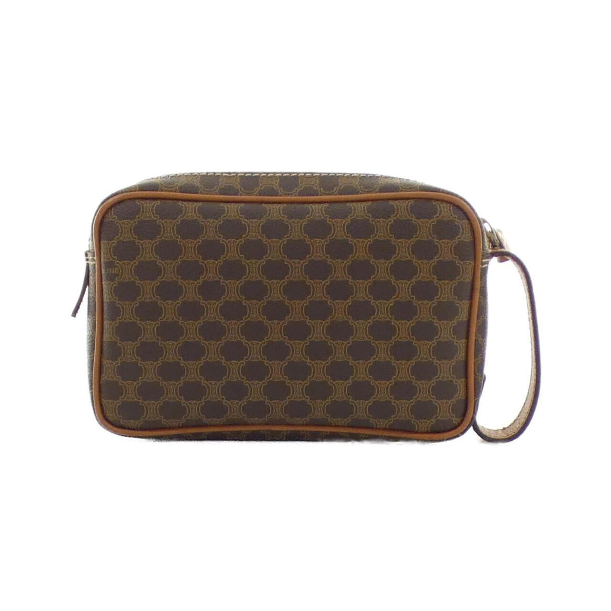 Vintage Saddle Flap Shoulder Bag Macadam Coated Canvas Small