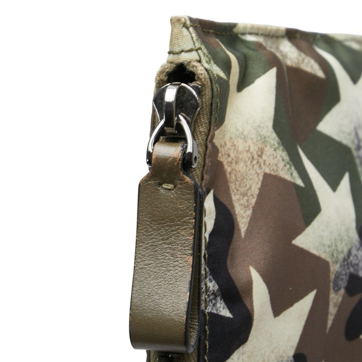 Camustars Zip Pouch Denim with Leather Applique