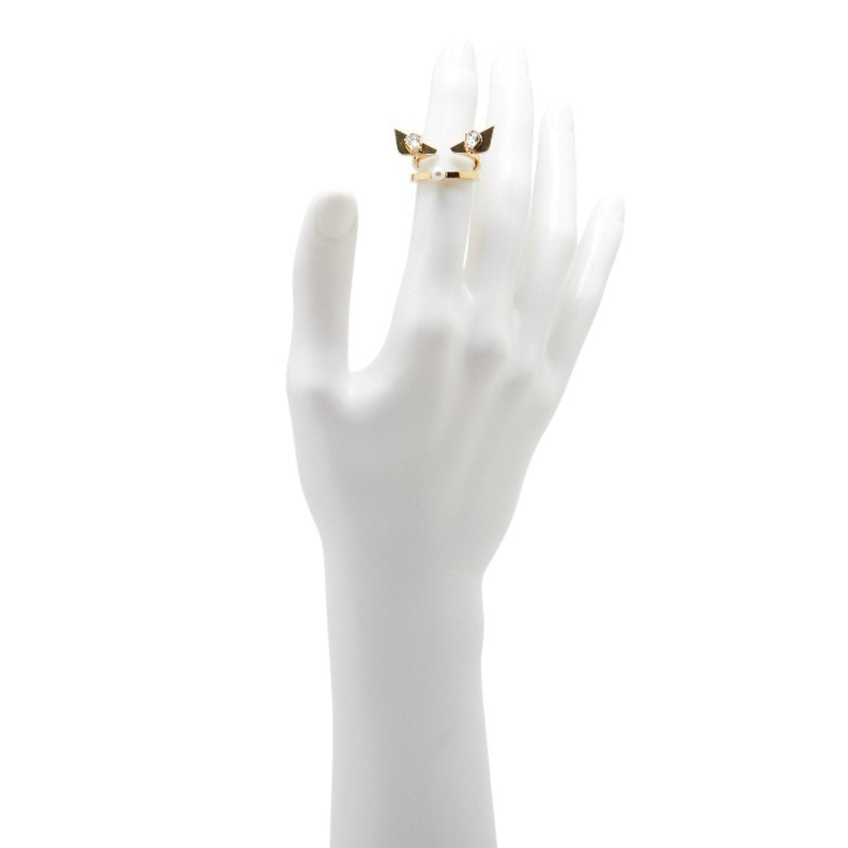 Band Ring Gold with Faux Pearls