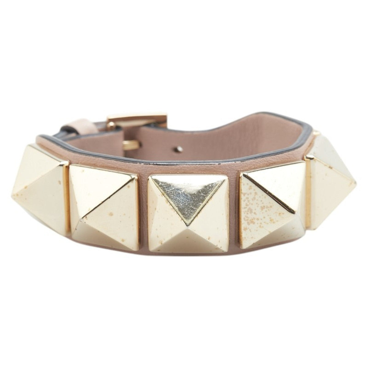 Bracelet Pink Beige and Gold Leather
