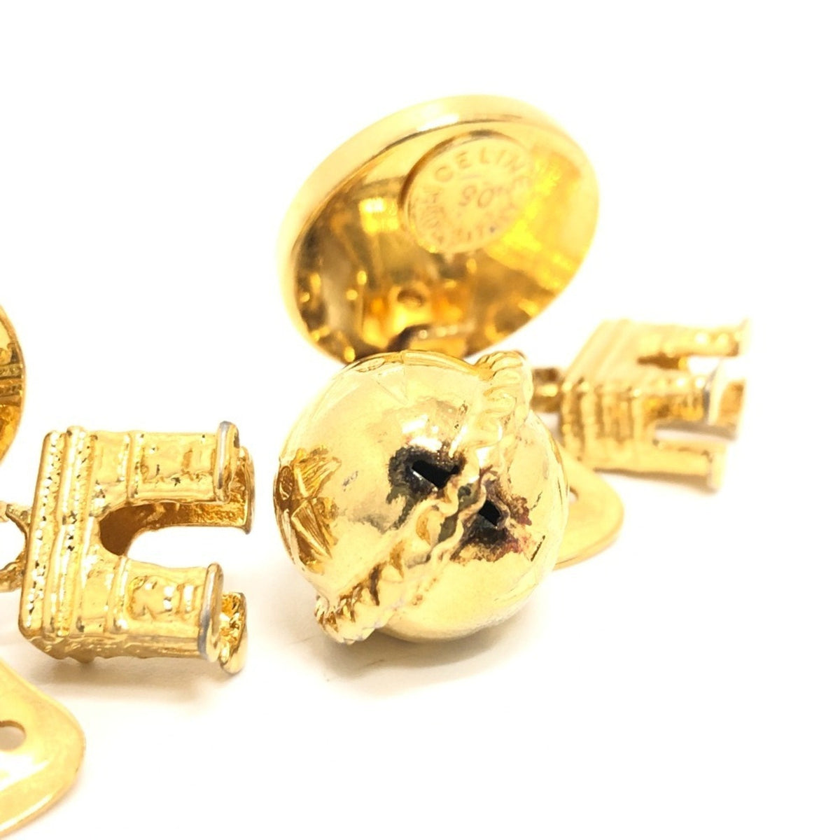 Earrings Pearl Gold-Tone Metal