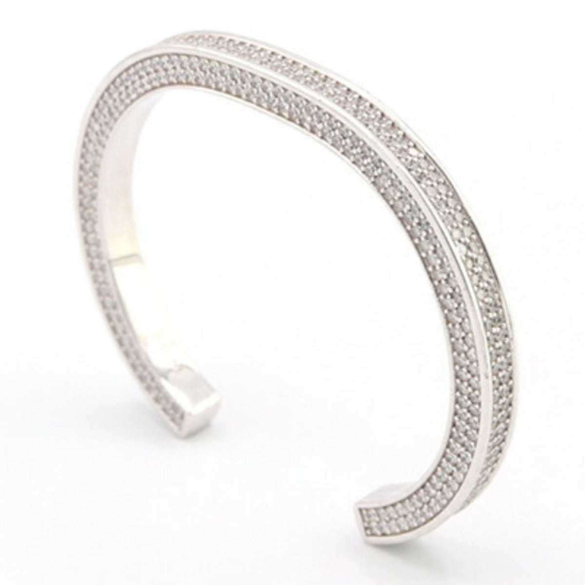 Bangle Bracelet Metal and Rhinestone