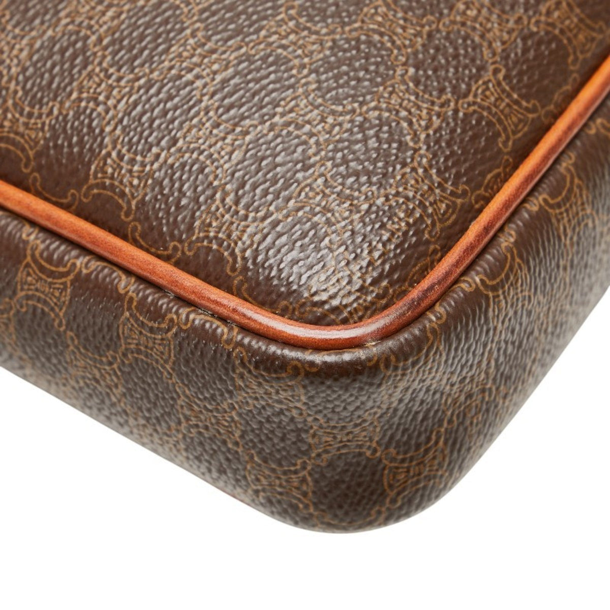 Vintage Saddle Flap Shoulder Bag Macadam Coated Canvas Small