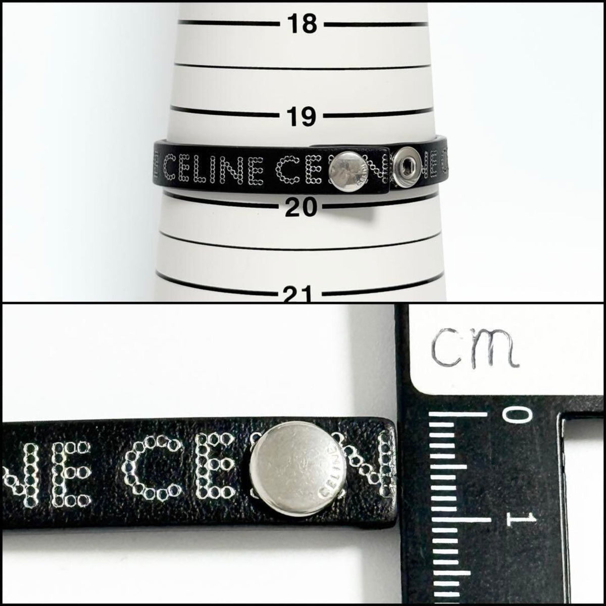 Monochrome Stud Bracelet Leather