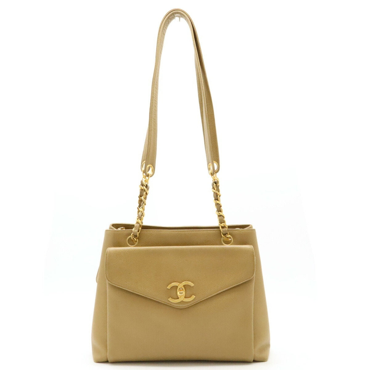 Vintage Front Pocket Tote Caviar Small