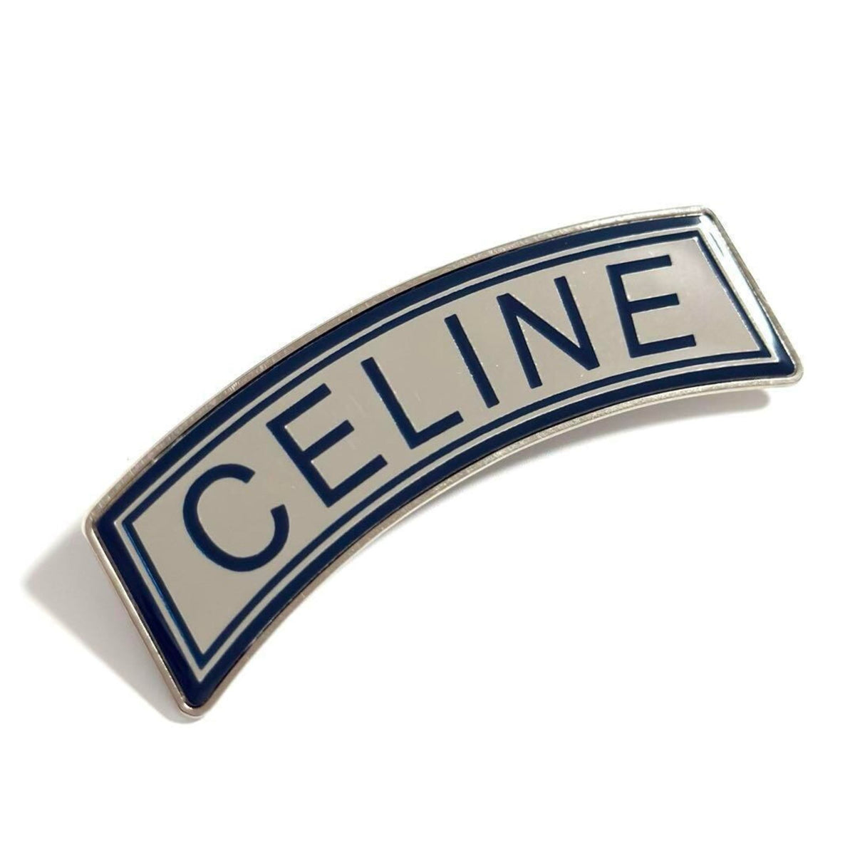 Brooch Metal Blue and Silver