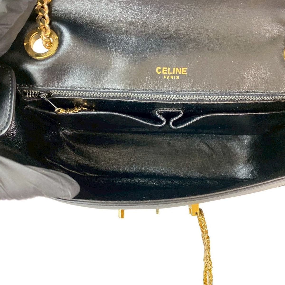 Triomphe Chain Shoulder Bag Leather Medium