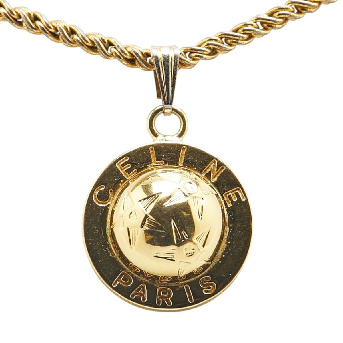 Vintage Star Ball Pendant Necklace Gold