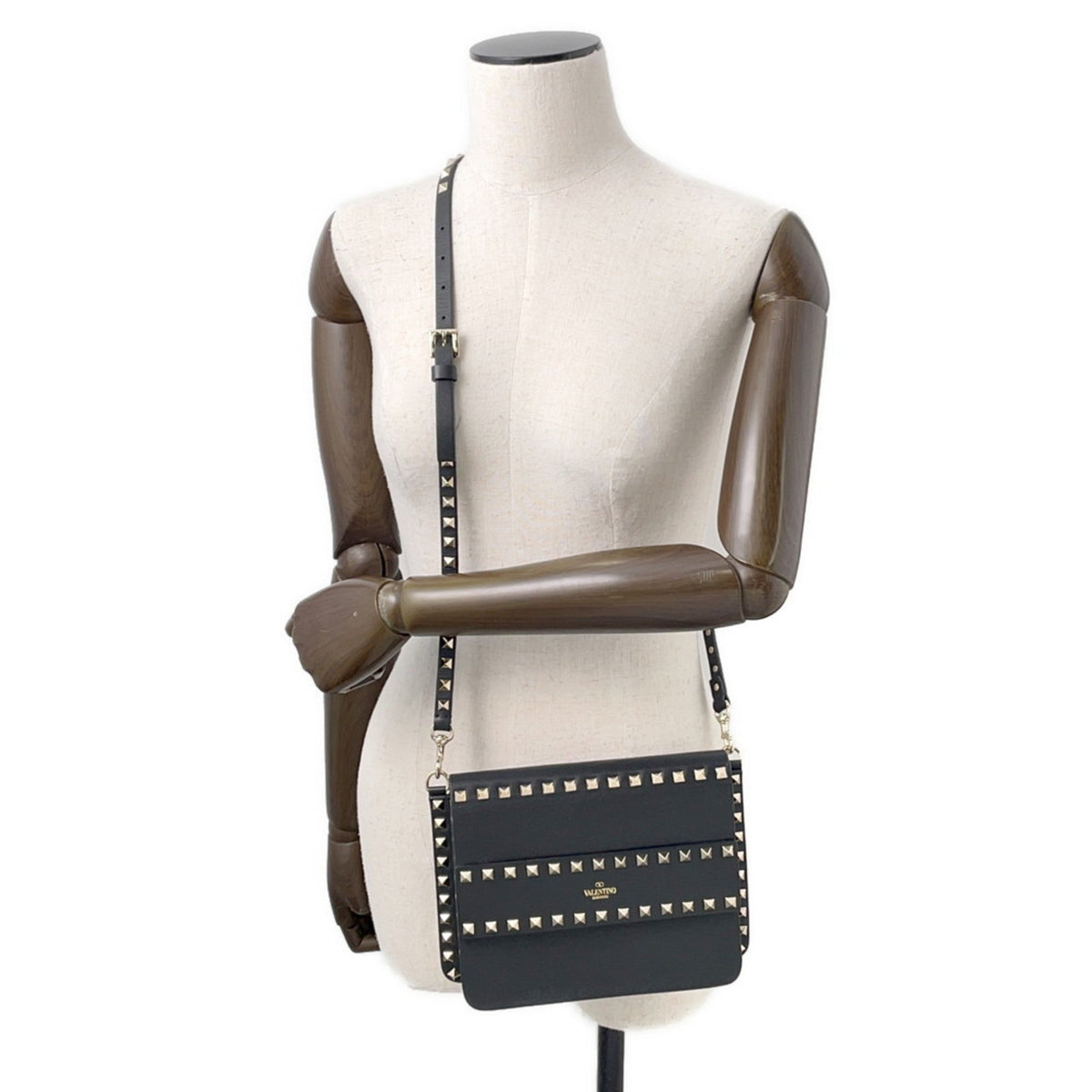 Rockstud Front Handle Flap Bag Leather Small