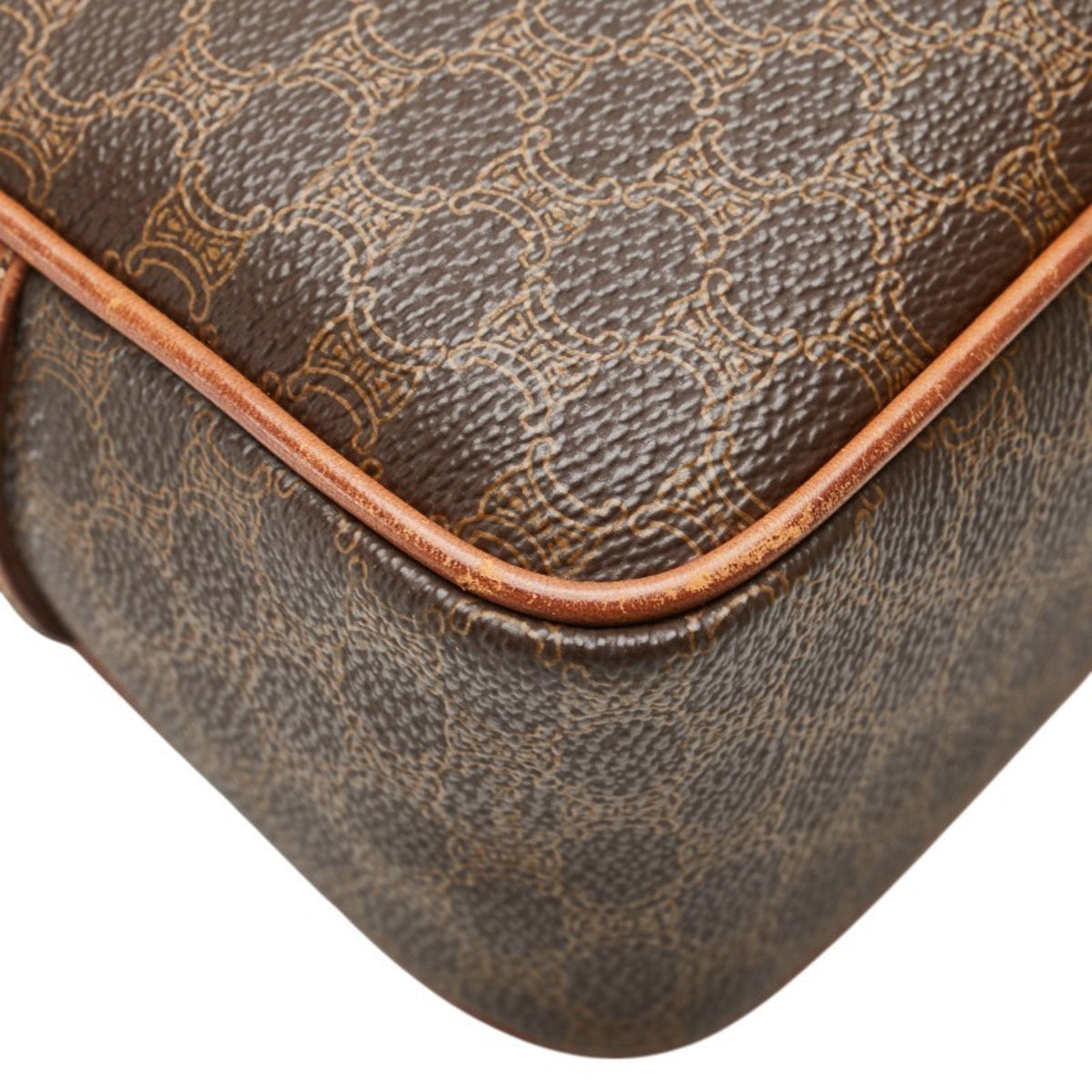 Vintage Saddle Flap Shoulder Bag Macadam Coated Canvas Small