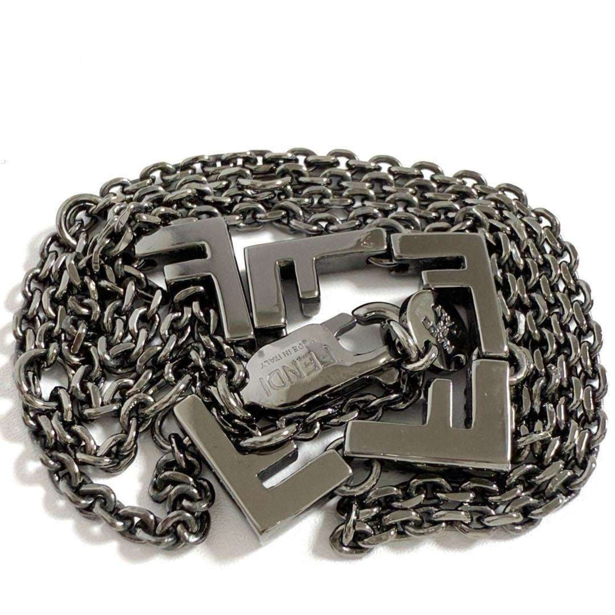 Five Pendant Necklace Metal and Rhinestone