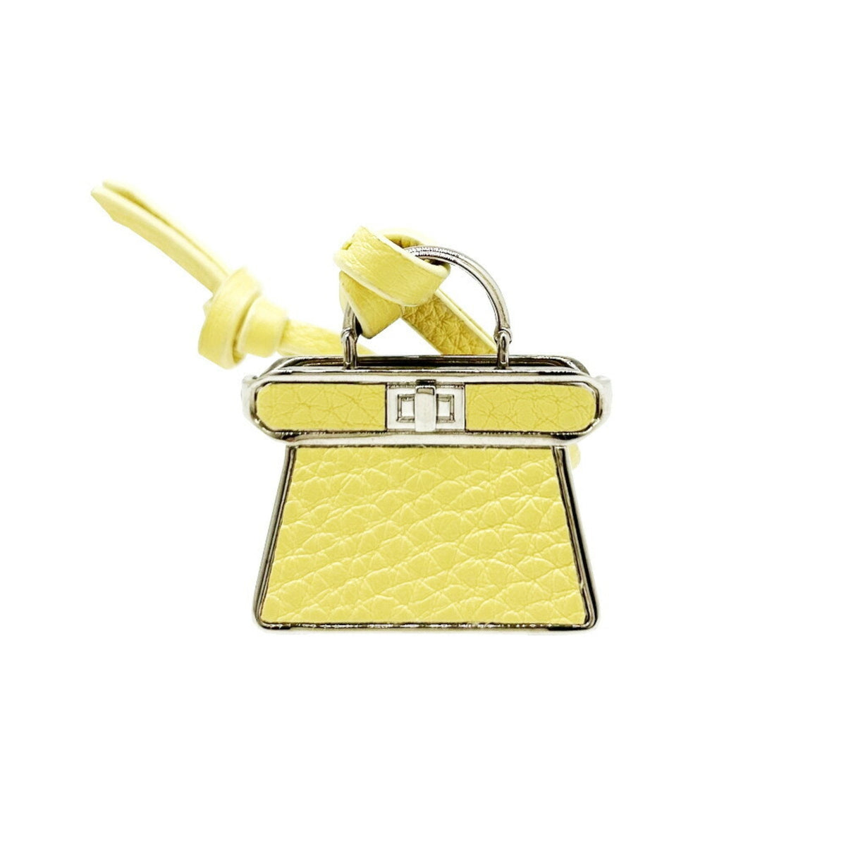 Charm Yellow Leather Handbag Charm