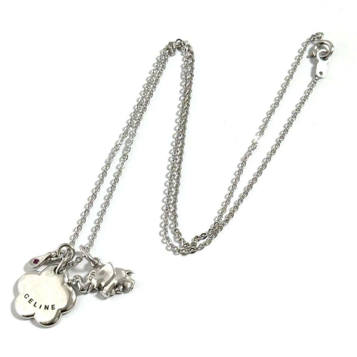 Pendant Necklace Sterling Silver with Ruby