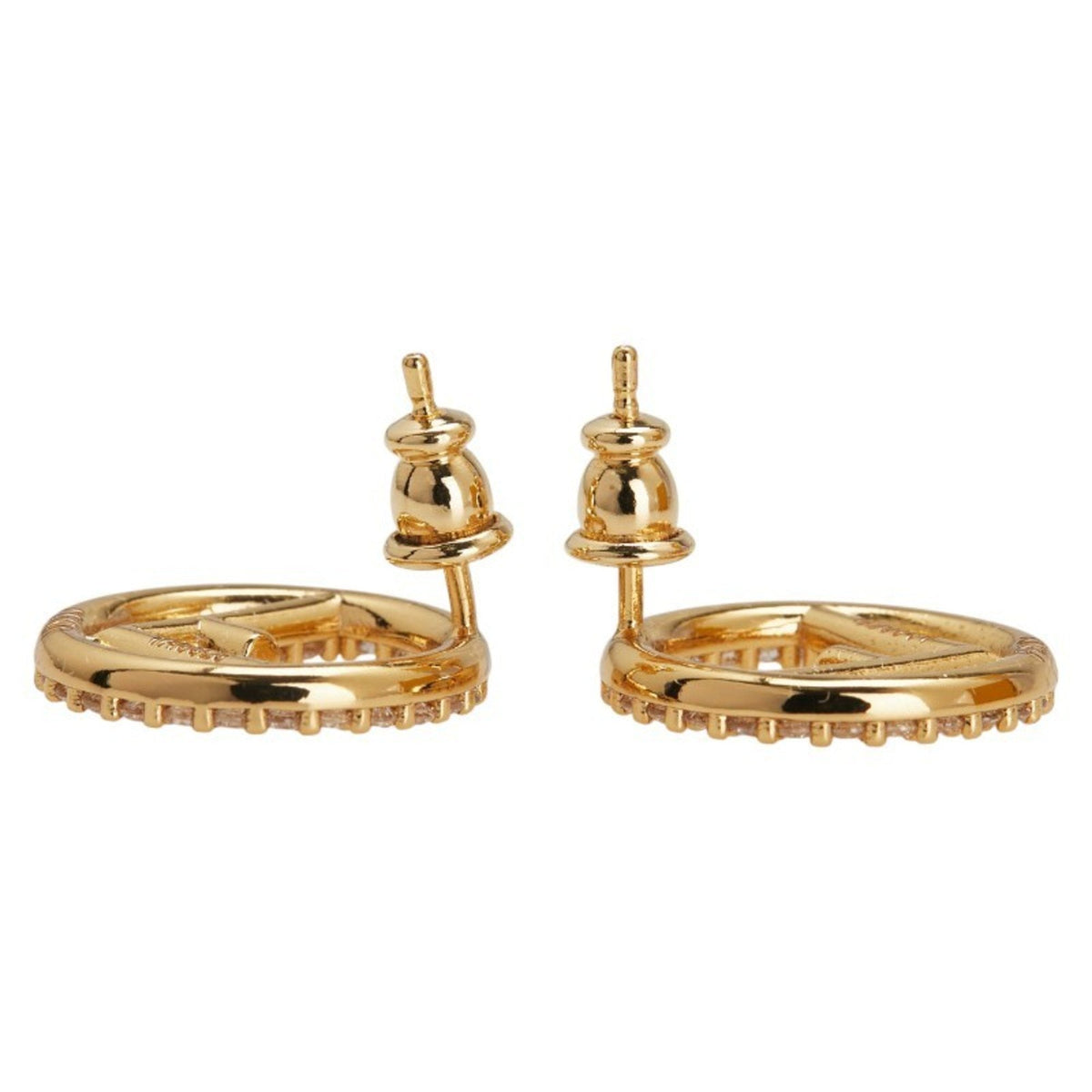 Earrings Rhinestone Gold-Tone Metal