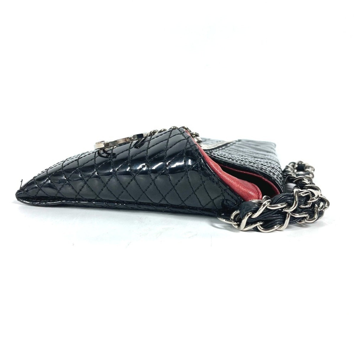 Kaleidoscope Clutch Quilted Patent Medium