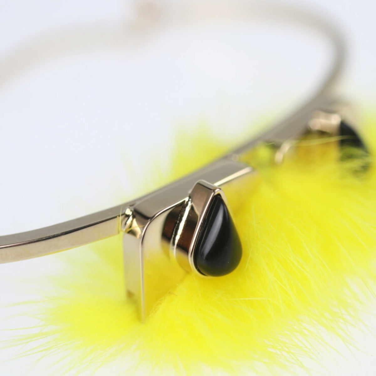 Monster Charm Bracelet Fur and Metal Yellow