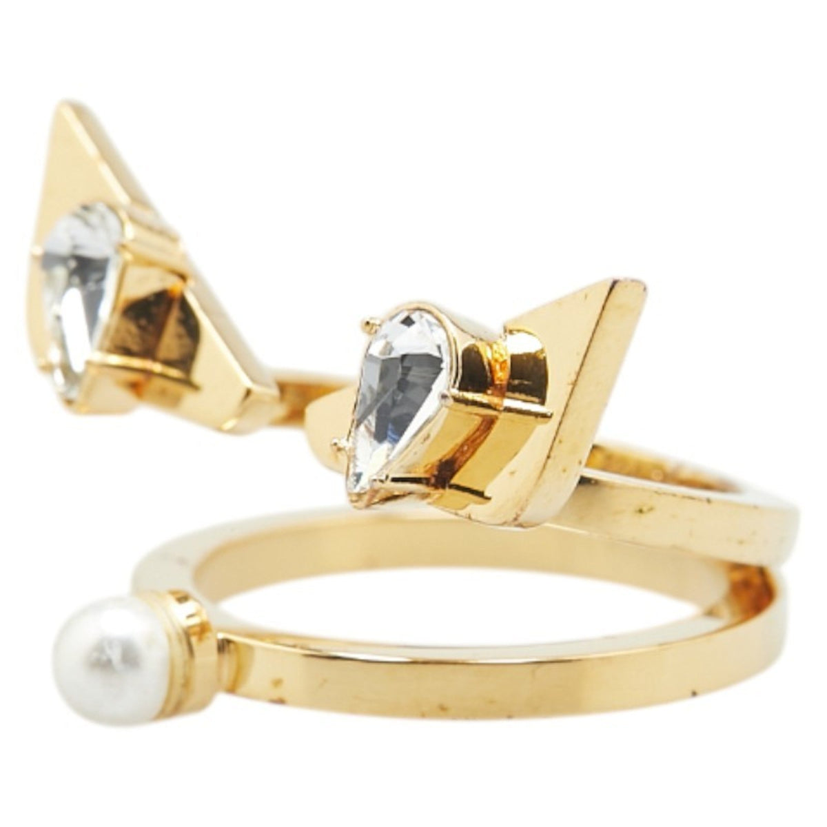 Band Ring Gold with Faux Pearls