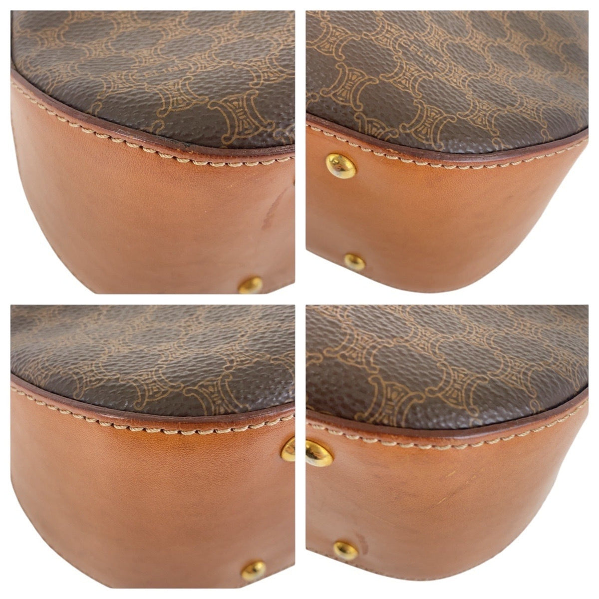 Vintage Saddle Flap Shoulder Bag Macadam Coated Canvas Small