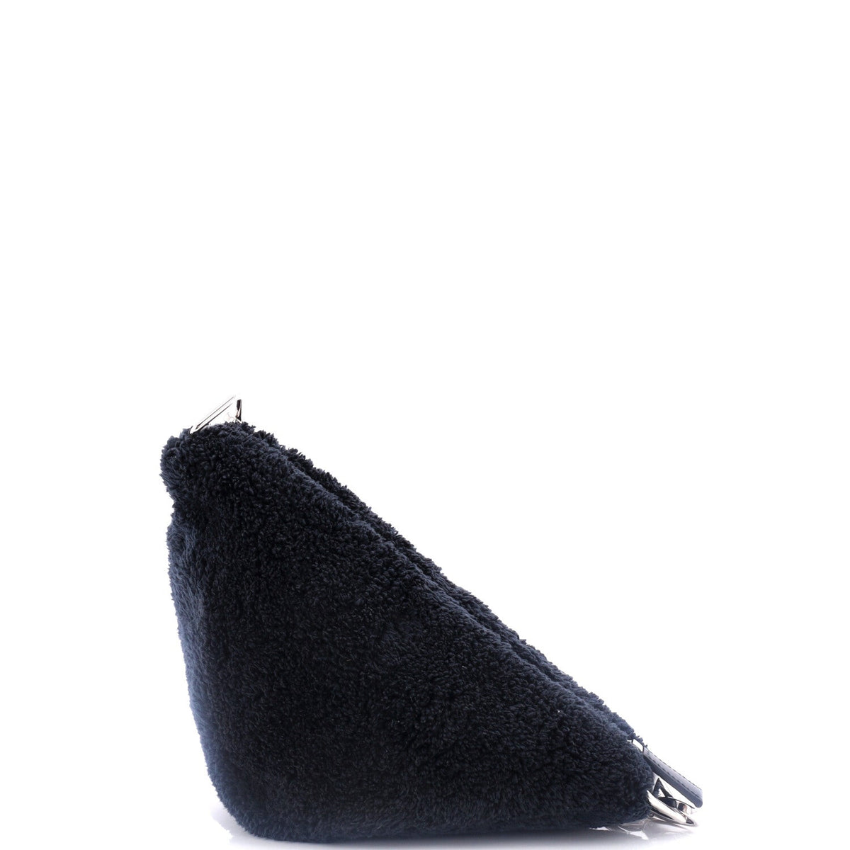 Triangle Logo Zip Crossbody Bag Terry Cloth Small