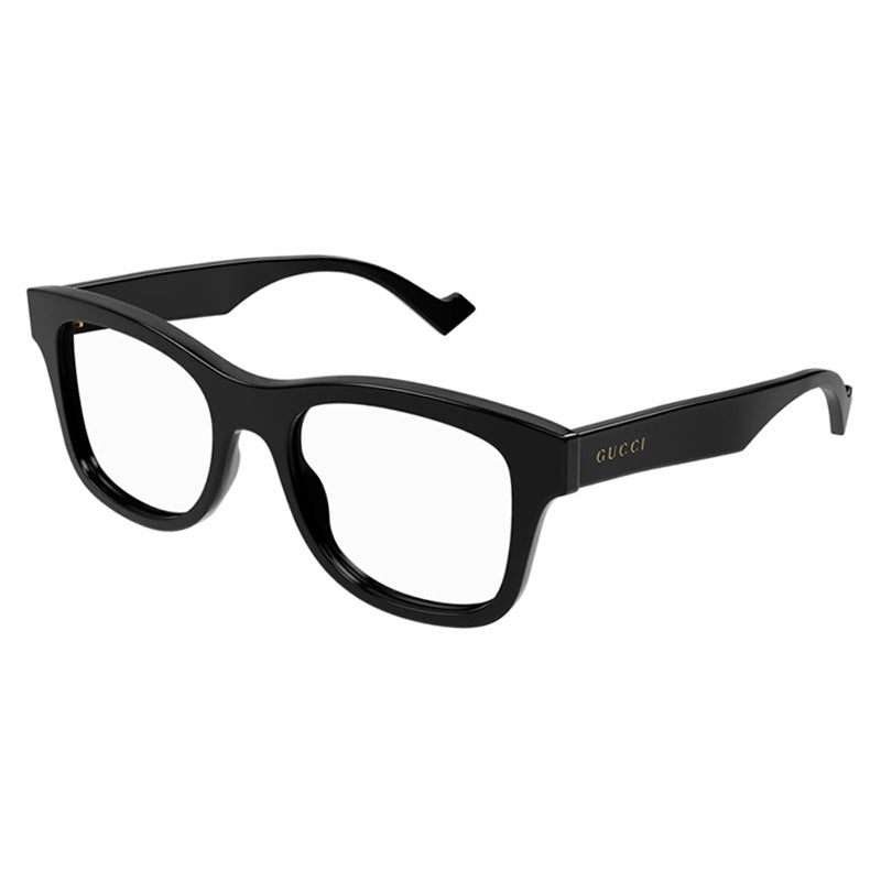 Gucci Eyeglasses Square Full Rim, Shiny Black Frame and Clear Demo Lenses Lens GG1332O004