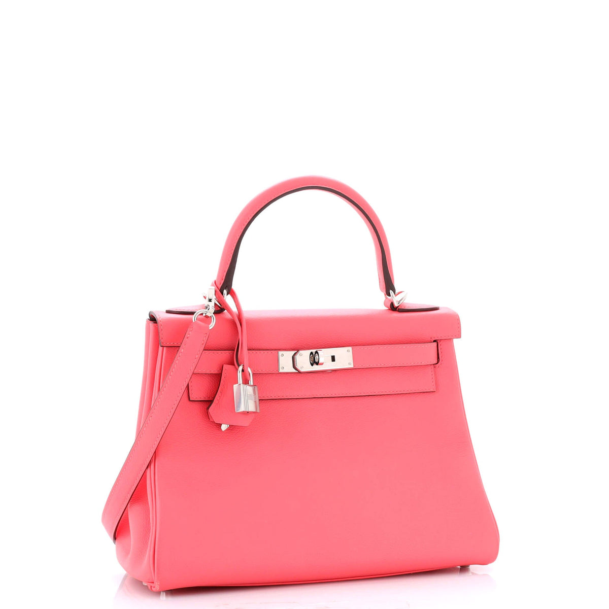 Kelly Handbag Rose Azalée Evercolor with Palladium Hardware 28