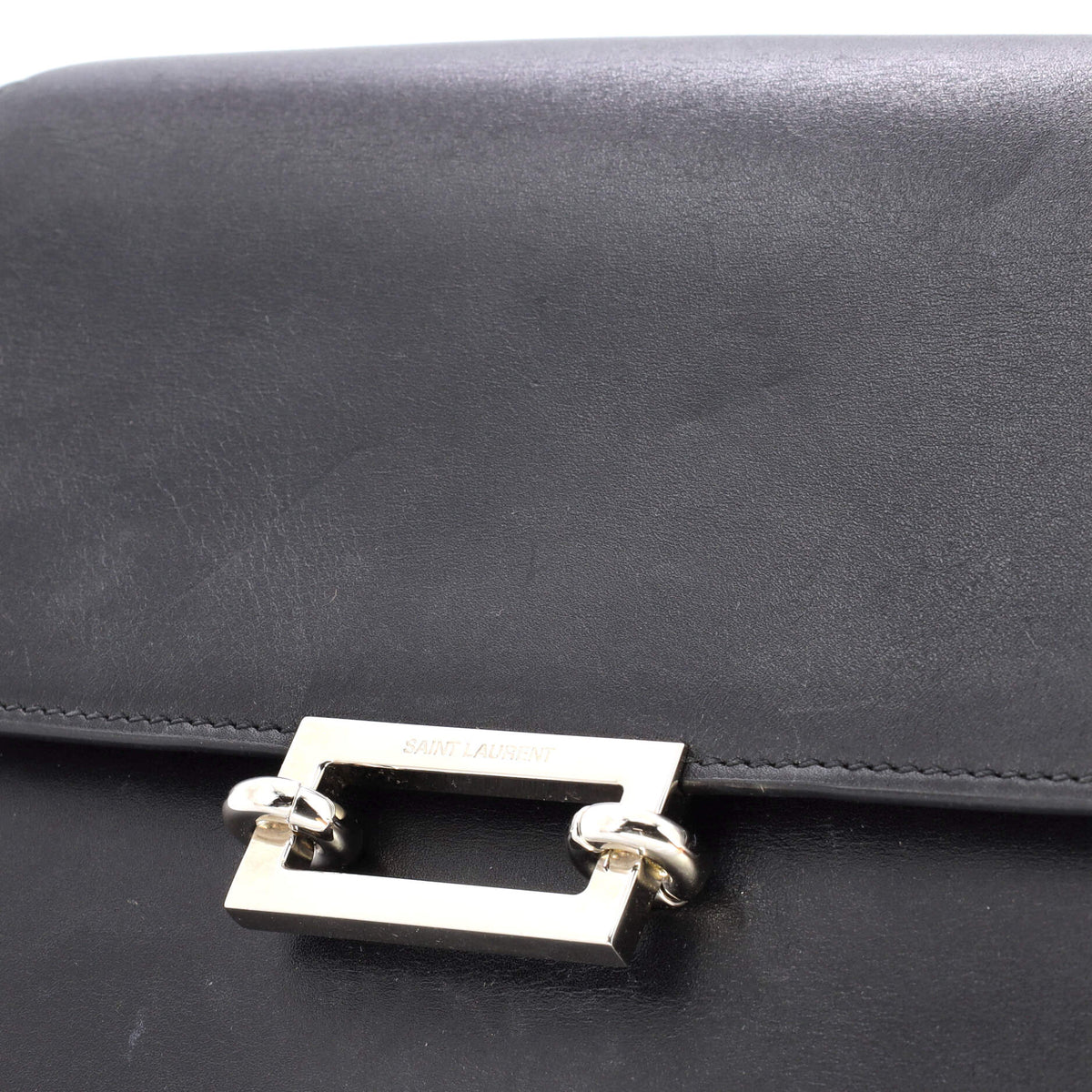 Fermoir Flap Satchel Bag Leather