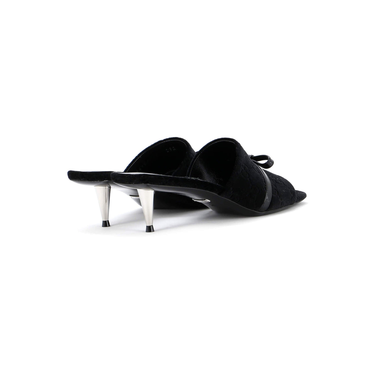Women's Bow Slide Heeled Sandals GG Velvet
