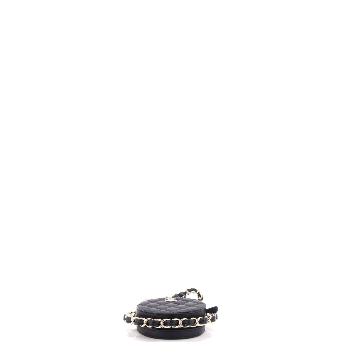 Frame Chain Around Round Clutch with Chain Quilted Lambskin Mini