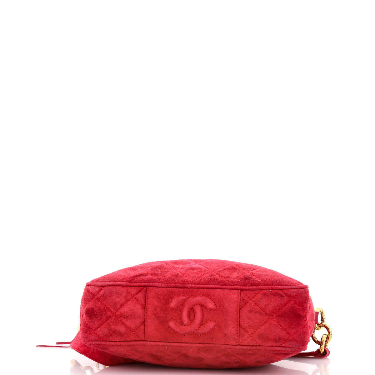 Vintage Front Pocket Camera Bag Quilted Suede Medium