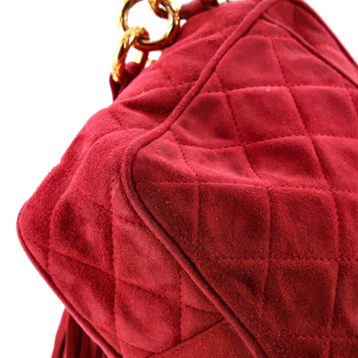Vintage Front Pocket Camera Bag Quilted Suede Medium