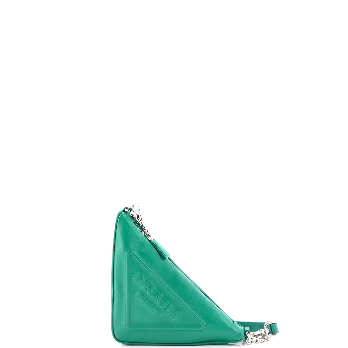 Triangle Logo Zip Crossbody Bag Embossed Grace Lux Small